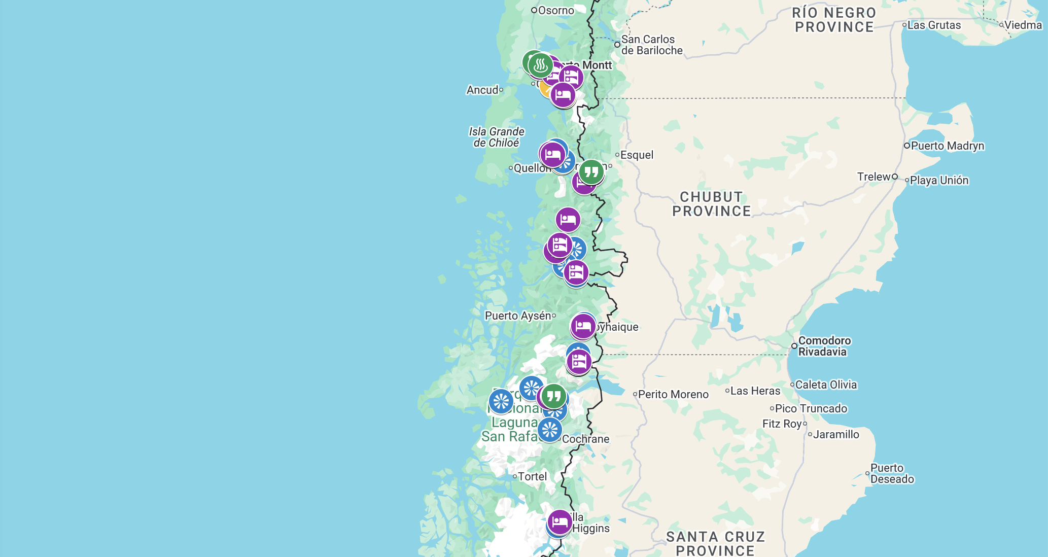 Carretera Austral travel map preview