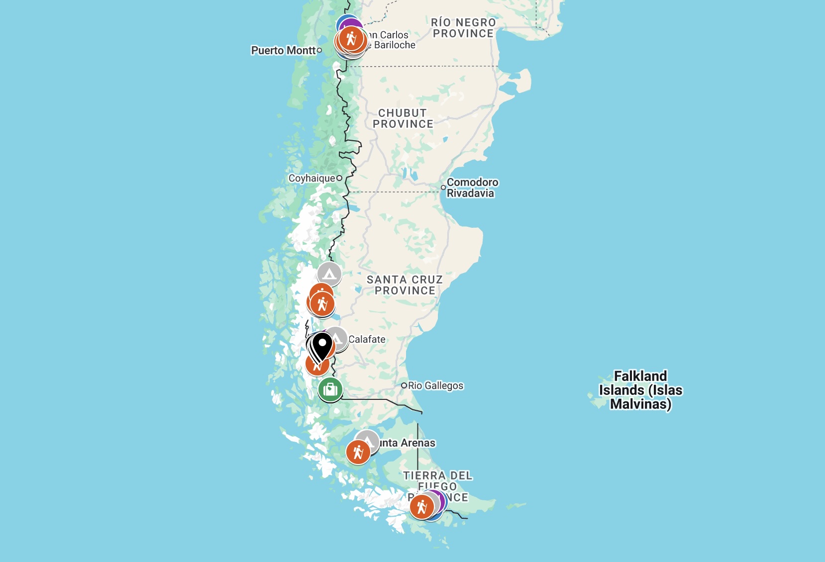 Patagonia travel map preview