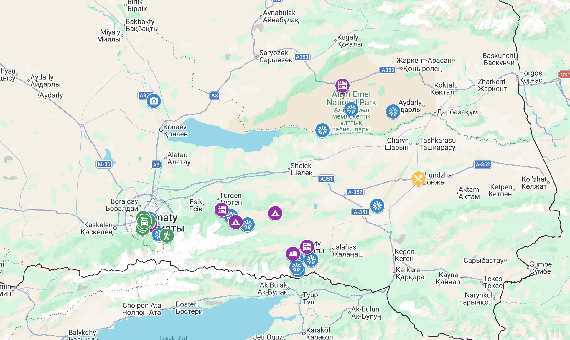Kazakhstan travel map preview