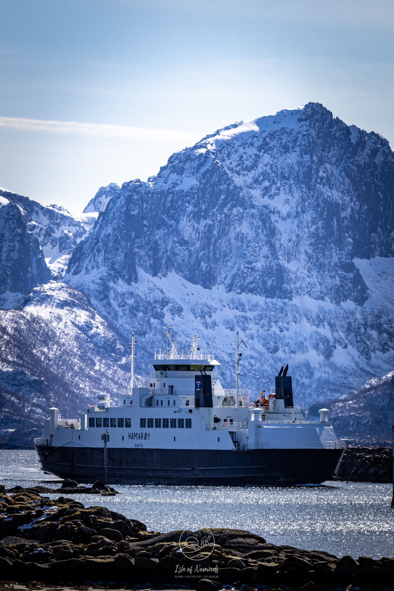 The car ferry from Hadseløya to Lofoten