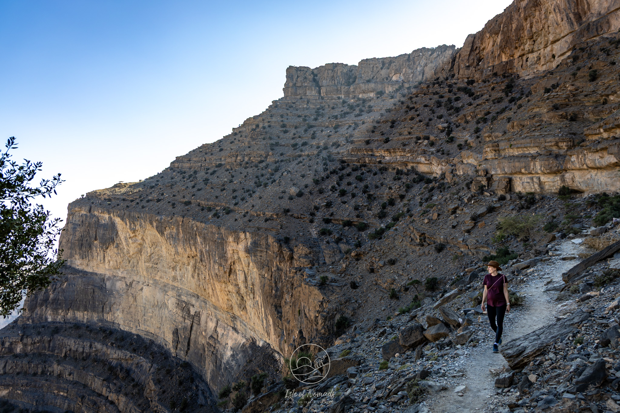 Laura on the Balcony hike in Jabal Shams - can you already spot the bump?