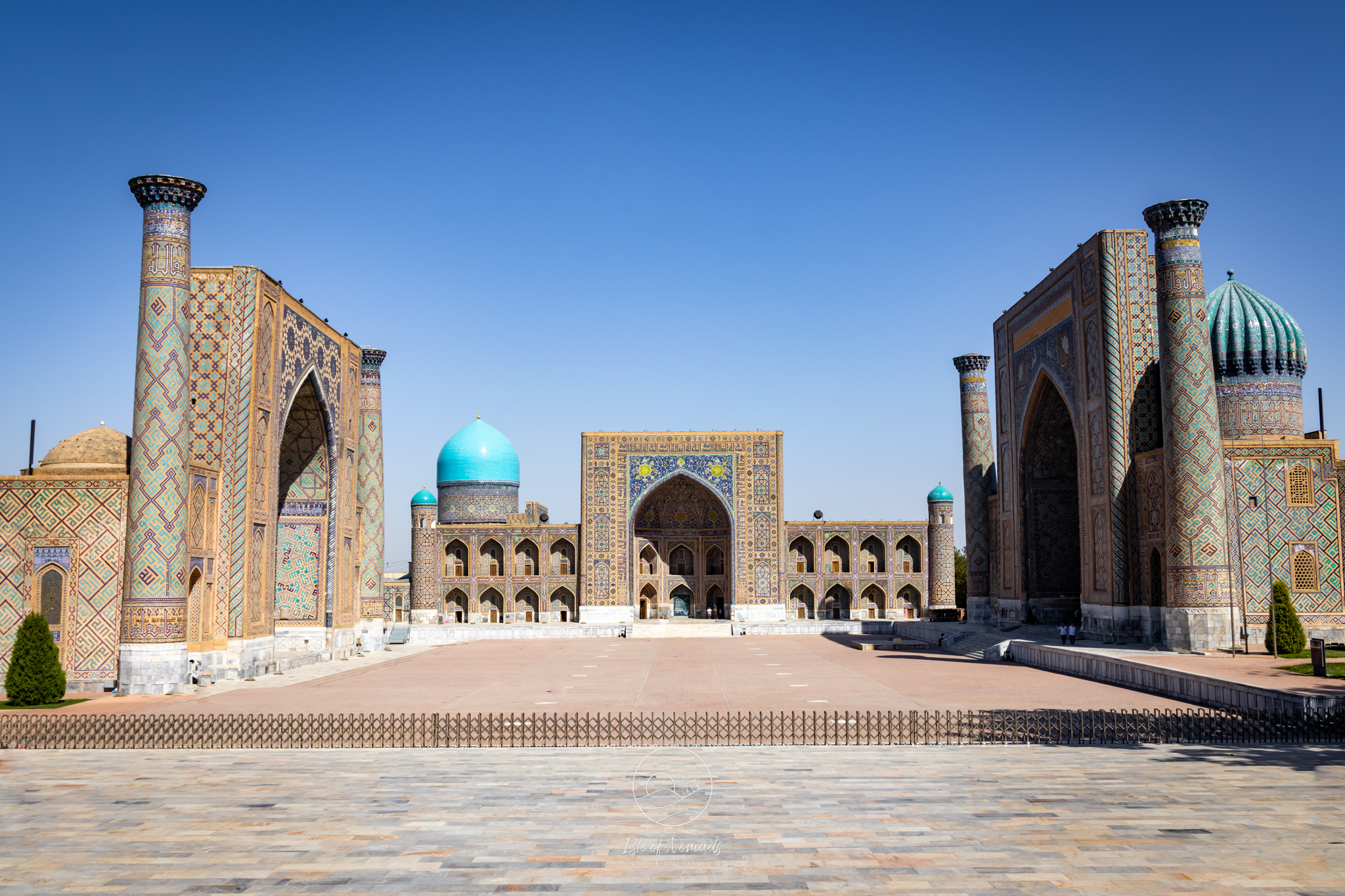 The famous registan in Samarkand was originaly built in the 15th and 17th centuries